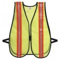 1265 Lime Economy 2" Orange Tape Polyester Mesh Vest